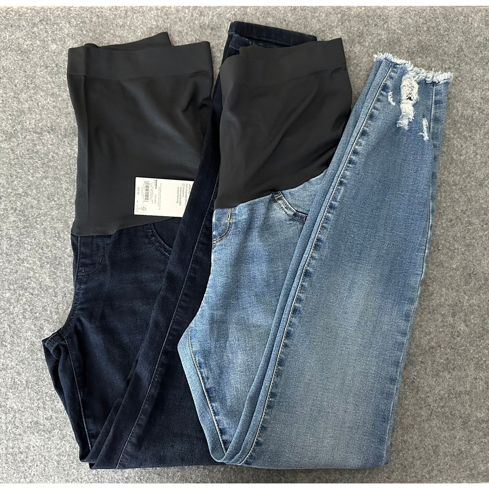 Lot Of 2 Sonoma Over Belly Maternity Jeggings Size 4 Blue Casual Minimalist